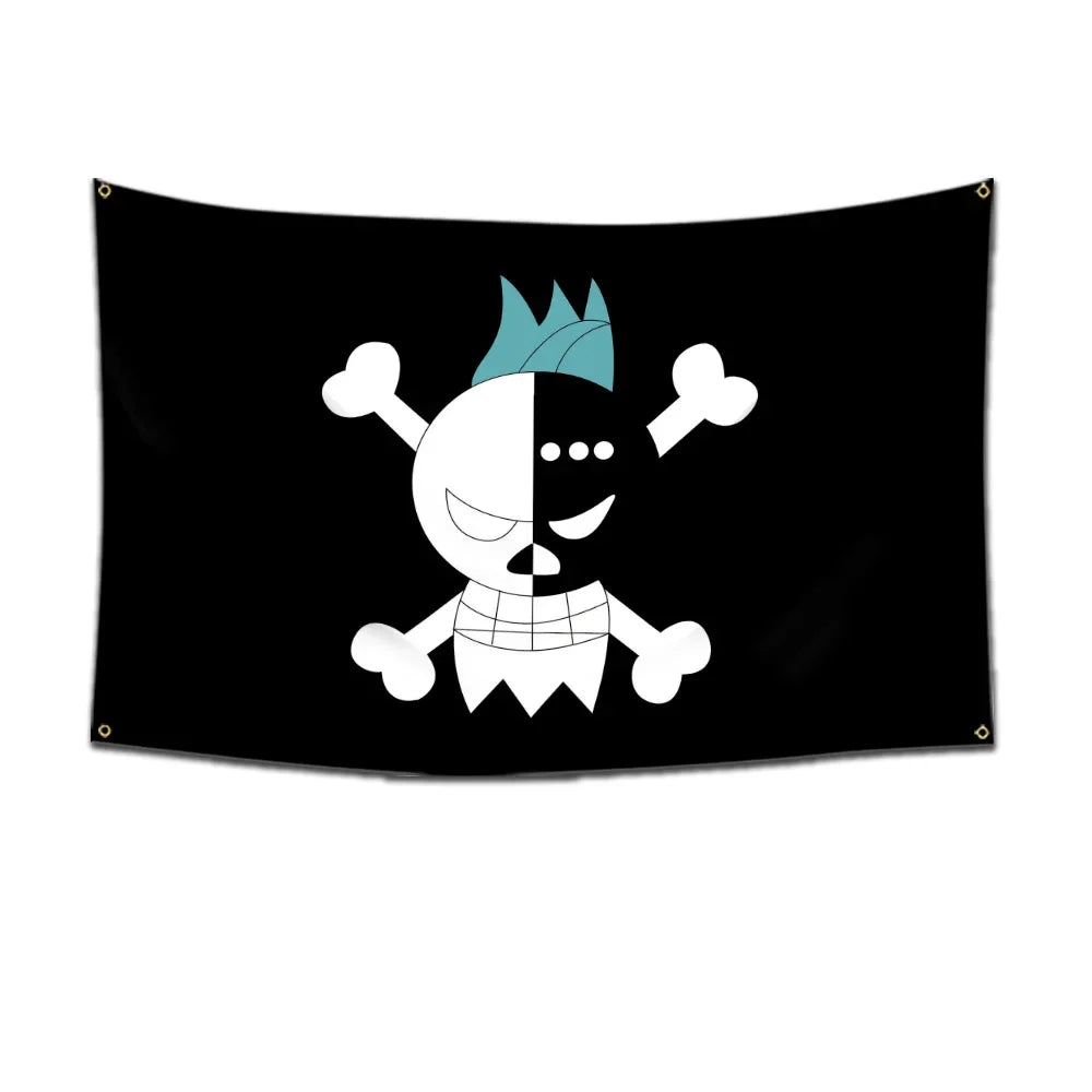 One Piece Pirate Skull Flag – Luffy Straw Hat Pirates Wall Decor & Banner for Kids' Bedroom, Gift