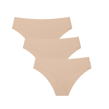 3PCS Sexy Seamless Low-Rise Women’s Underwear — Comfortable Invisible Solid Panties, Lingerie Briefs S-XL