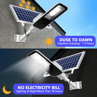 200W Outdoor Solar Street Light — Powerful 6000mAh Waterproof LED, Automatic Dusk-to-Dawn for Garage & Garden