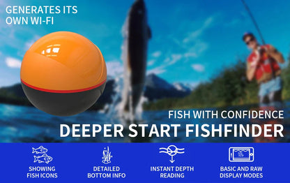 Erchang F68 WIFI Fish Finder – 100M Wireless Echo Sounder for Lake & Sea Fishing, Compatible with iOS & Android