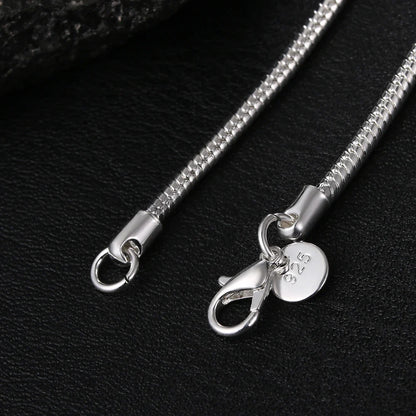 925 Sterling Silver Snake Chain Necklace — 1MM/2MM/3MM, 40–75cm for Men & Women, Fashion Jewelry Pendant, Free Shipping