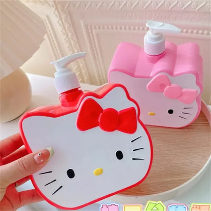 750ml Sanrio Hello Kitty Soap Dispenser — Refillable Lotion, Shampoo & Shower Gel Bottle, Cute Travel Bath Accessory