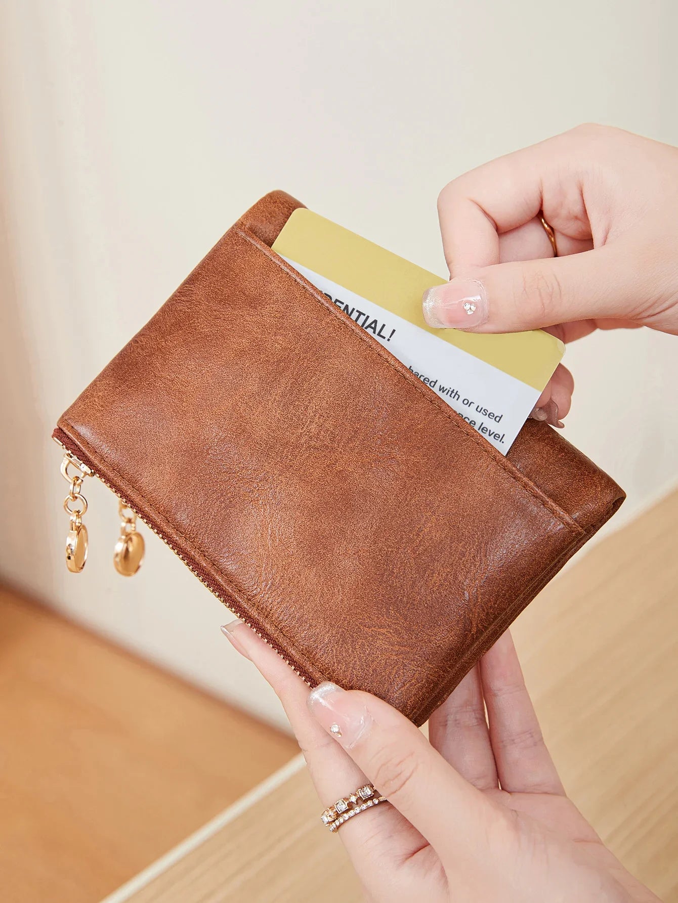 Minimalist Women’s Short Wallet – Large Capacity Triple-Layer Double Zipper Card Holder & Money Bag