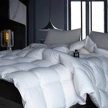 Winter Cotton Goose Down Quilt – Super Soft Fluffy Duvet for Queen & King Size, Four Seasons Blanket 220x240