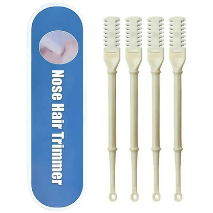 Manual Double Head Nose Hair Trimmer - Painless Portable Nostril Hair Remover & Ear Brow Grooming Tool