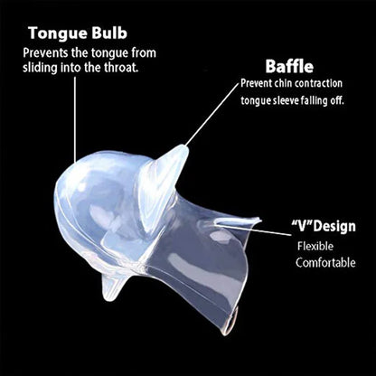Medical Silicone Anti-Snore Tongue Retainer – Apnea Aid Mouthpiece for Snoring Relief