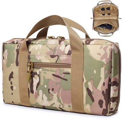 Tactical Pistol Range Bag - Portable Handgun and Ammo Carry Case - Soft Pistol Case with Holster - EDC Hunting Tool Pouch