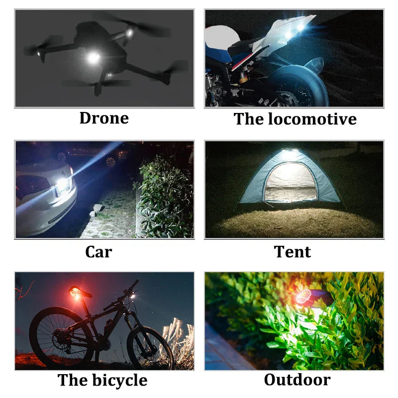 4PCS Wireless LED Strobe Lights for Drones, Motorcycles, Cars, and Bikes - Remote Control Anti-Collision Warning Signal Lights