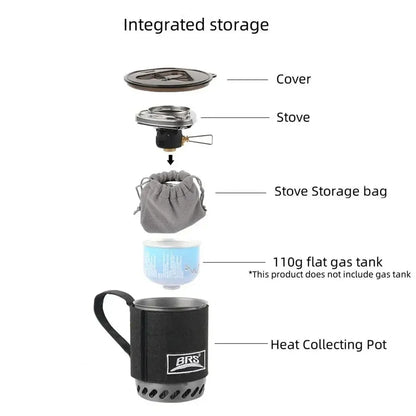1500W BRS-61 Outdoor Heat Collecting Pot Burner — Ultralight Portable Hiking & Backpacking Stove System