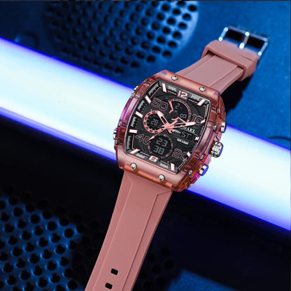 SMAEL 8109 Men’s Digital Sports Watch – Square Dual Display, Waterproof, Luminous, Multi-Color Fashion Electronic Wristwatch
