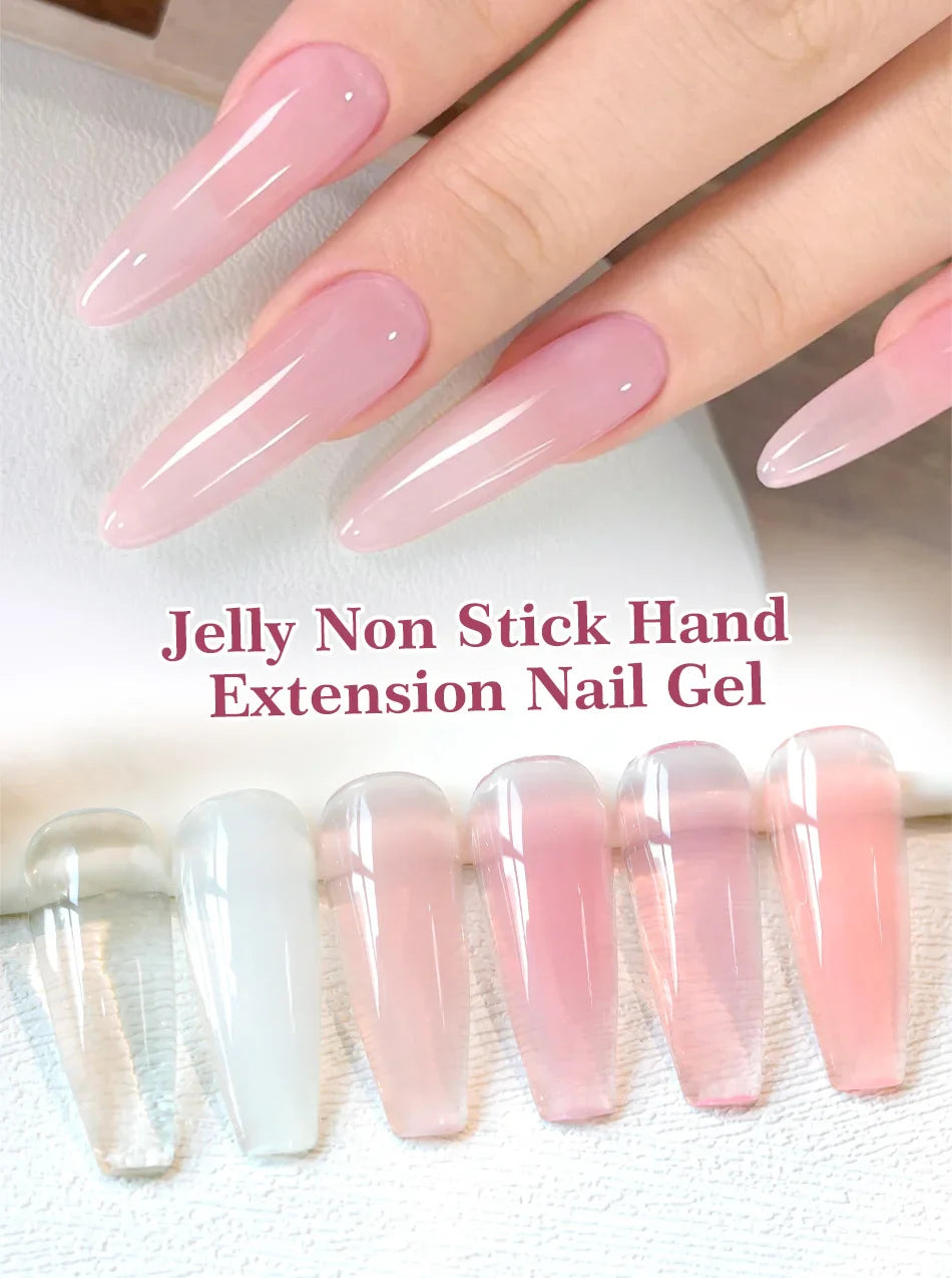 BORN PRETTY 15ml Clear Non-Stick Hand Extension Gel - 3D Shaping Nail Art, Milky Jelly Hard Gel for Fake Nails
