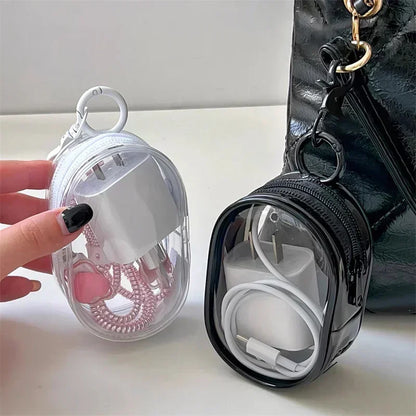 Portable Mini Zipper Storage Bag — Keychain Organizer for Earphones, Chargers, and Small Accessories, Gift Case