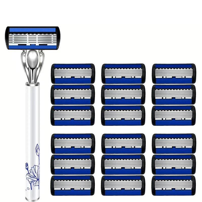 Classic 6-Layer Safety Razor – Manual Shaver for Men’s Shaving & Women’s Hair Removal