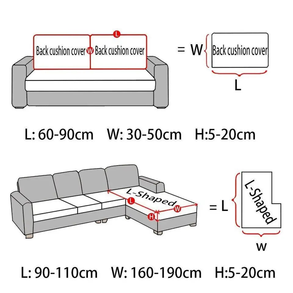 Waterproof Thick Jacquard Sofa Cushion Cover – Anti-Slip, Dust-Resistant Solid Color Elastic Cover for Living Room (1PC)