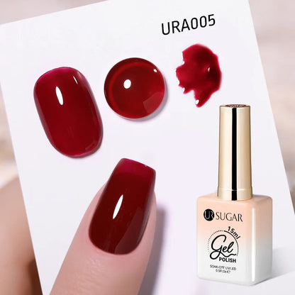 UR SUGAR 15ml Jelly Milky White Gel Polish – Translucent UV Soak Off Nail Art Varnish Semi-Permanent Fashion Nail Color