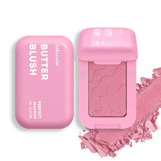 Professional Makeup Powder Blush - 12HR Wear, Vegan Formula, Pink Cream Blusher Palette for Face Cosmetics