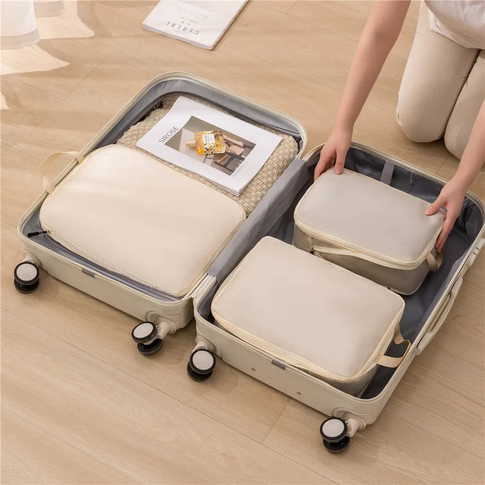 3pcs Travel Packing Bag Set | Compressible Waterproof Nylon Organizer for Suitcase, Luggage, Portable