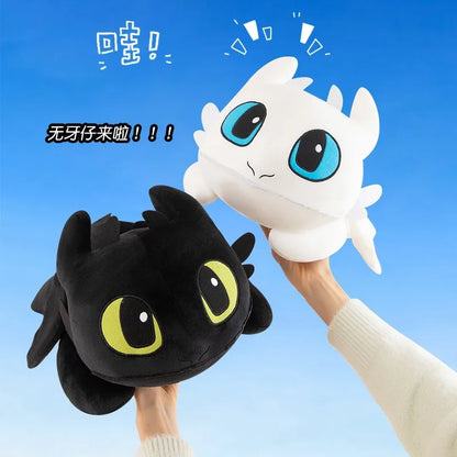 30/40cm Plush Dragon Toys — Kawaii White & Black Dinosaur Stuffed Animals for Boys & Girls