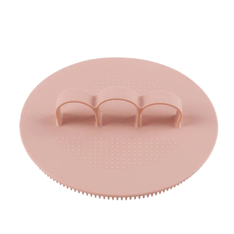 Silicone Body Scrubber with Natural Bristles – Skin Exfoliating Shower Sponge & Bath Brush
