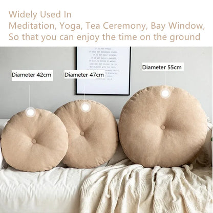 Solid Color Floor Seat Pillow – Round Meditation & Yoga Cushion for Sofa, Bed, Car Seat, and Pouf Mat