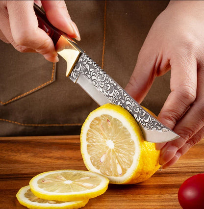 Forged Stainless Steel Boning & Meat Cleaver Knife – Mongolian Kitchen Hand Knife for Lamb, Steak, and Fruit with Cover
