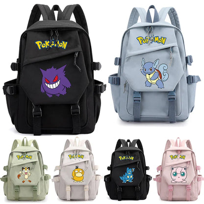 Pokemon Waterproof Women’s Backpack – Pikachu, Gengar, Snorlax Schoolbag for Girls & Students