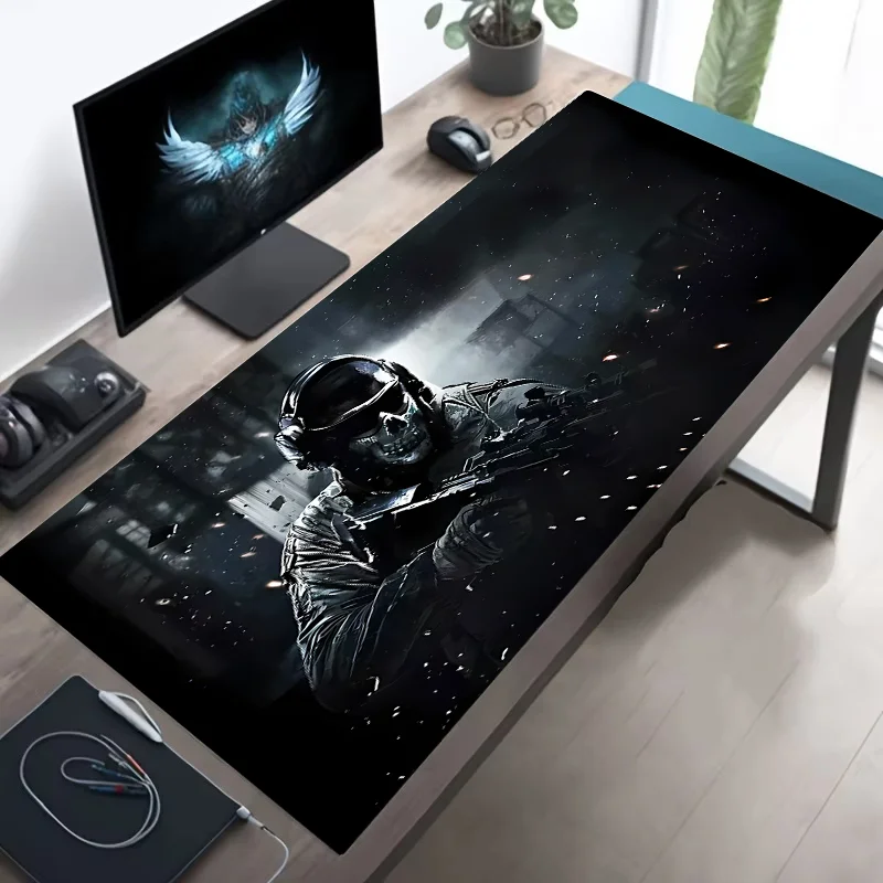 XXL Tactical Soldier Mouse Pad — Large Non-Slip Gaming Desk Pad with Stitched Edges
