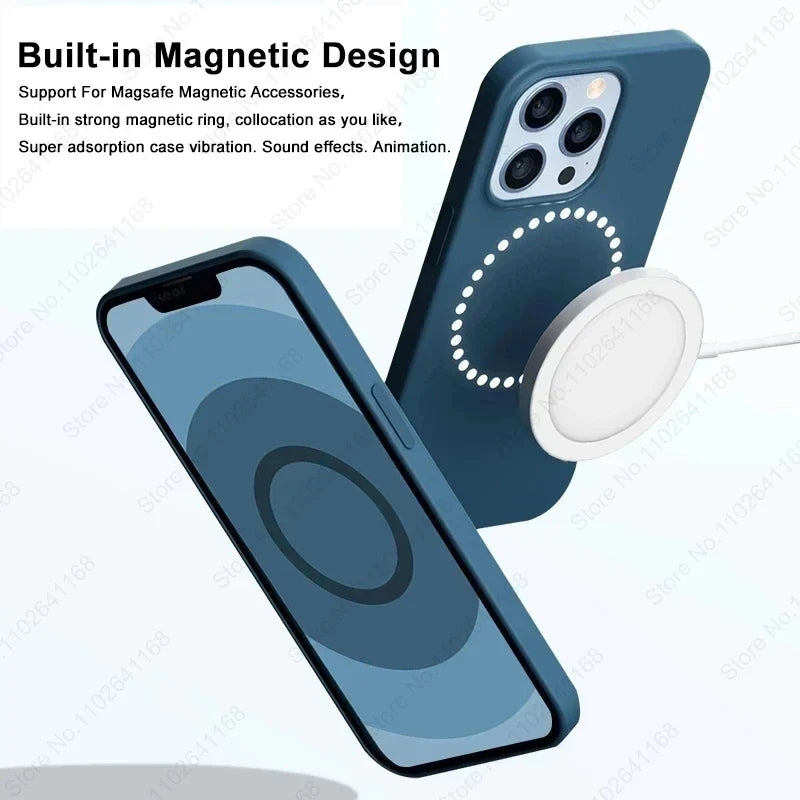 iPhone MagSafe Leather Case - Original Animated Cover for iPhone 13/14/15/16 Pro Max with Magnetic Wireless Charging Support
