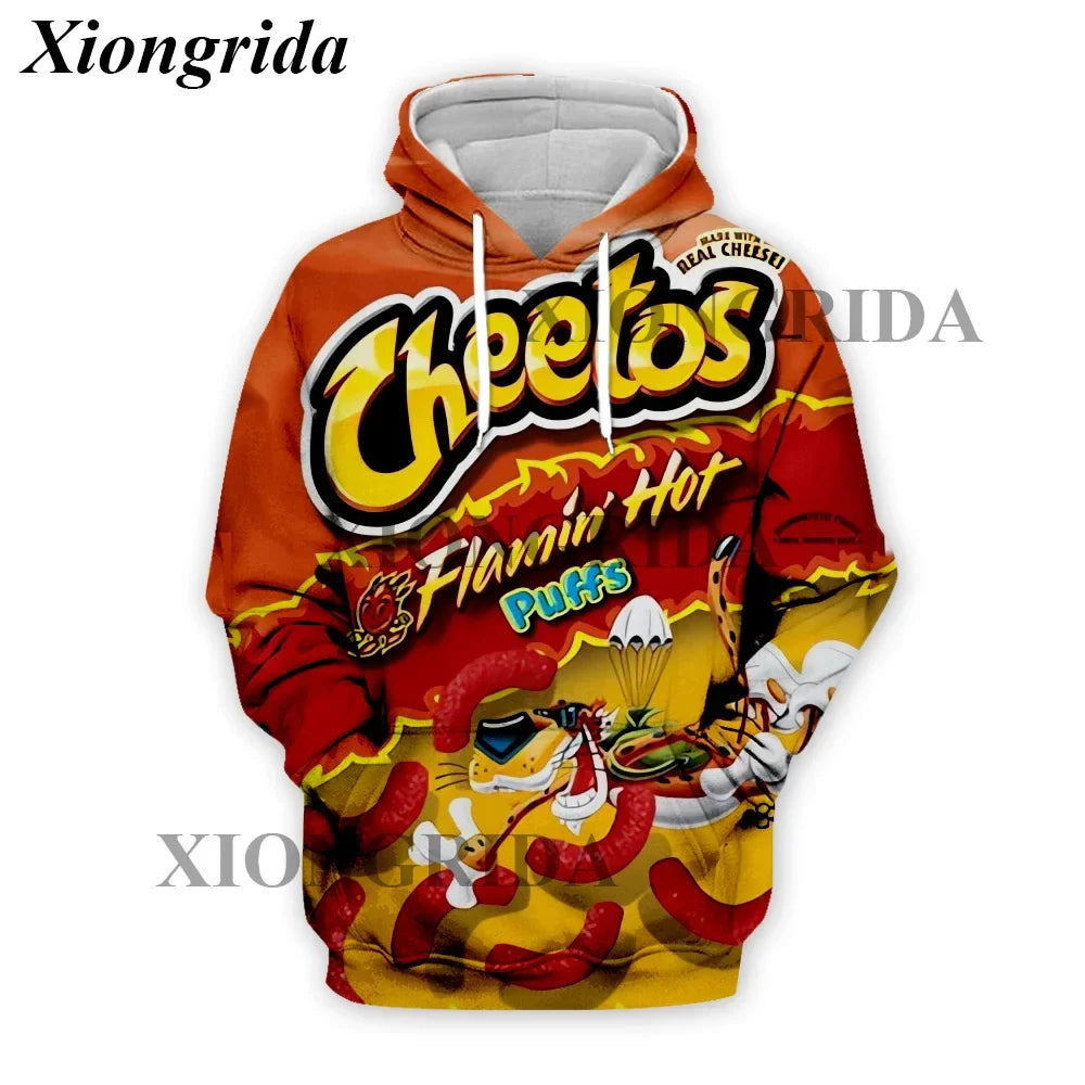 Novelty Hot Cheetos 3D Printed Hoodie — Unisex Harajuku Sweatshirt Pullover S-5XL