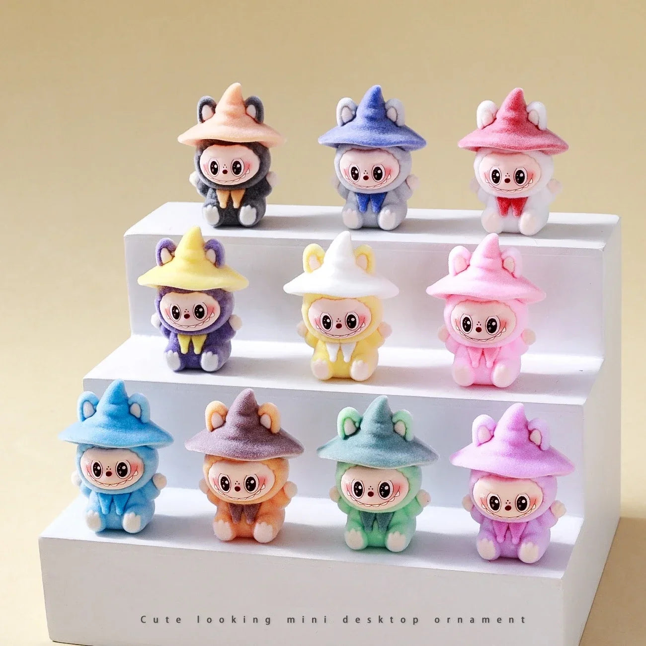 10pcs Lububu Anime DIY Flocked Action Figures — Kawaii Desktop & Car Pendant Dolls, Christmas Gift Toy
