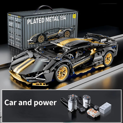 1:14 Technical Racing Sport Car Model Building Blocks – DIY Supercar Brick Puzzle for Adults & Kids, 1280+ Pieces