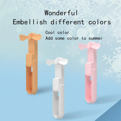 New Handheld Portable Mini Fan - Creative, Three-Speed Adjustable, Solid Color, USB Rechargeable Small Fan