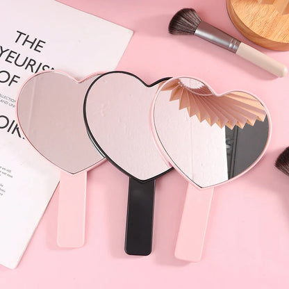 High Definition Heart-shaped Handheld Eyelash Mirror: Makeup Vanity Mirror Girl Gift