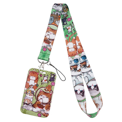 Cartoon Cat Lanyard Keychain – Multifunctional ID Card Badge Holder, Camera USB, Phone Neck Strap Accessories