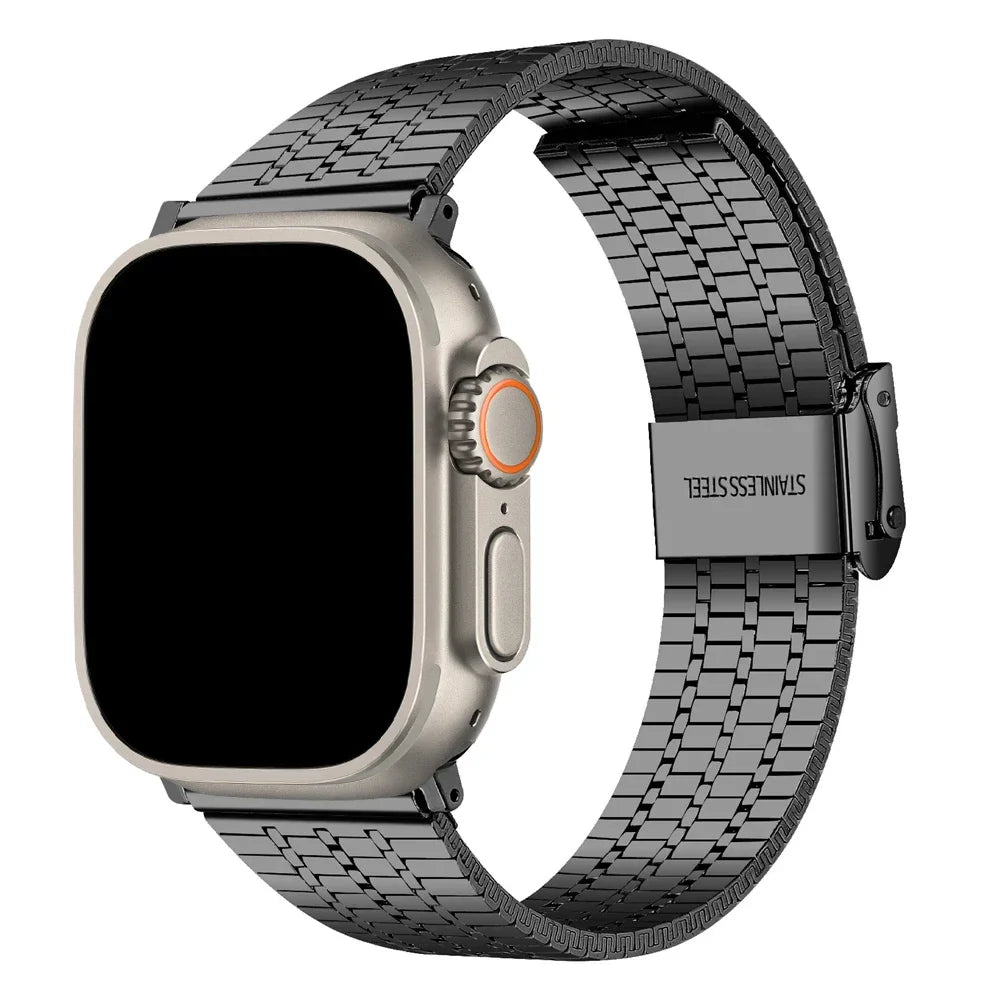 Link Bracelet for Apple Watch – Stainless Steel Strap for iWatch 8, 7, SE, 6, 5, 4, 3, Ultra 49mm, 45mm, 41mm, 44mm, 40mm, 42mm, 38mm Bands