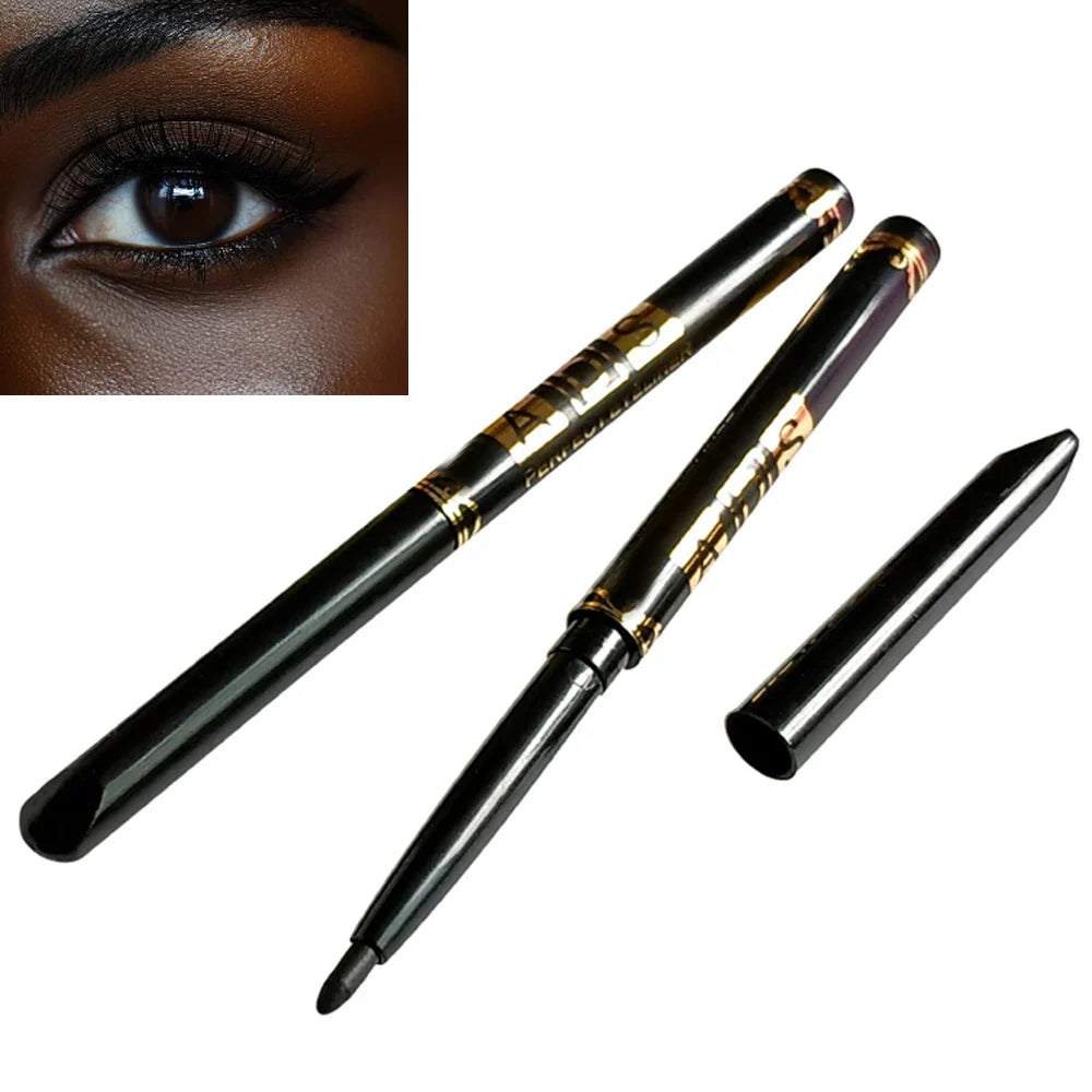 2pcs Waterproof Black & Brown Eyeliner Pencils – Smudge-Proof Long-Lasting High-Pigment Eye Makeup for Beginners