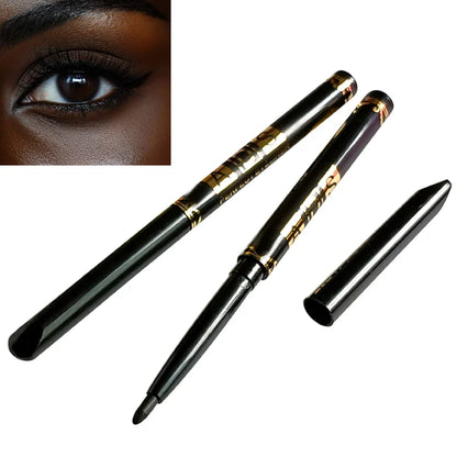 2pcs Waterproof Black & Brown Eyeliner Pencils – Smudge-Proof Long-Lasting High-Pigment Eye Makeup for Beginners
