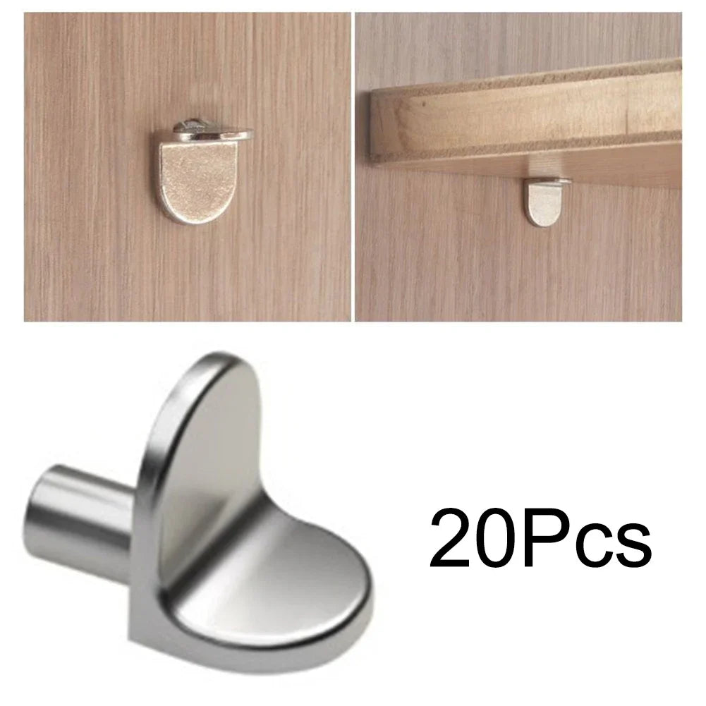 20pcs 5mm L-Shaped Shelf Support Studs – Wooden & Glass Board Brackets for Cabinets and Furniture