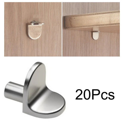 20pcs 5mm L-Shaped Shelf Support Studs – Wooden & Glass Board Brackets for Cabinets and Furniture