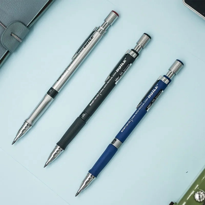 2.0mm Mechanical Pencil Set with 2B Black & Color Lead Refills – Automatic Pencil for Sketching, Drawing & Writing
