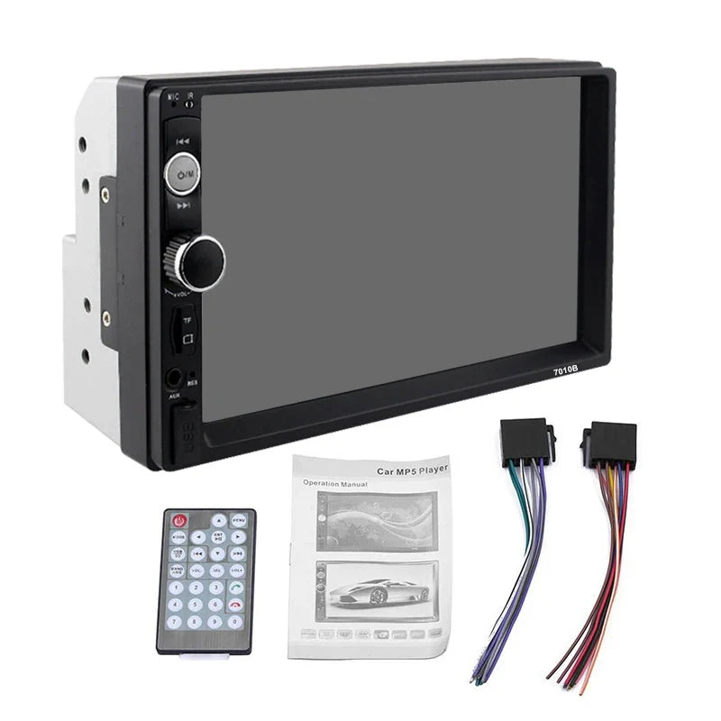 7 Inch 2 Din Car Stereo - Universal Touchscreen Multimedia MP5 Player with USB, TF Card & Bluetooth
