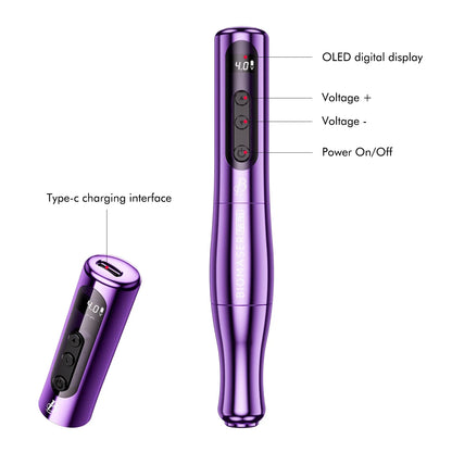 BIOMASER P90 Pro Wireless Rotary PMU Tattoo Machine – Rechargeable Permanent Makeup Gun for Microblading, Eyebrow, Lip & Eyeliner