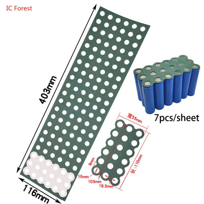 2-6P Hollow & Solid 18650 Li-ion Battery Insulating Gaskets – Positive Pole Protective Stickers with Highland Barley Paper Design