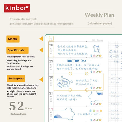 2027 Pocket Weekly Planner Notebook - Compact Schedule Organizer for Daily Planning & Productivity