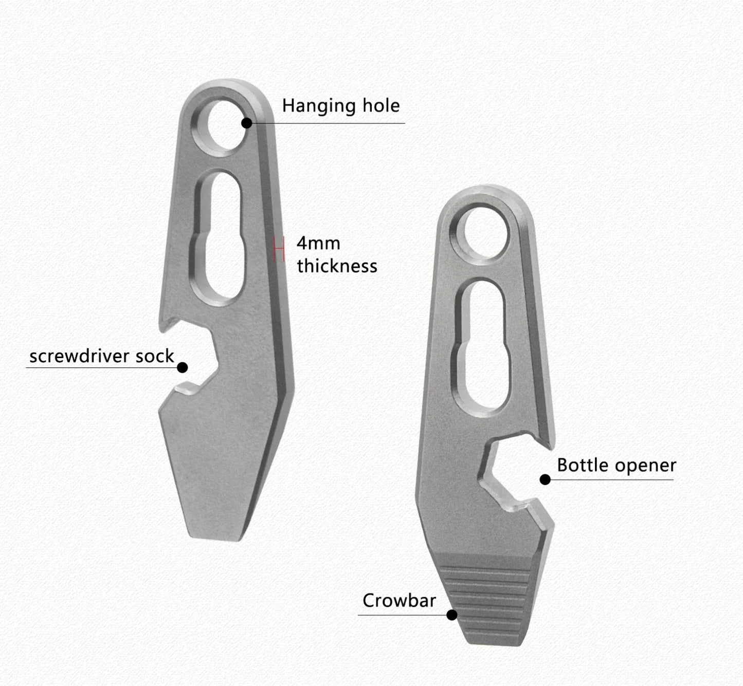 Titanium Alloy Multifunction EDC Tool – Wrench, Pry Bar, Bottle Opener & Screwdriver for Outdoor Use