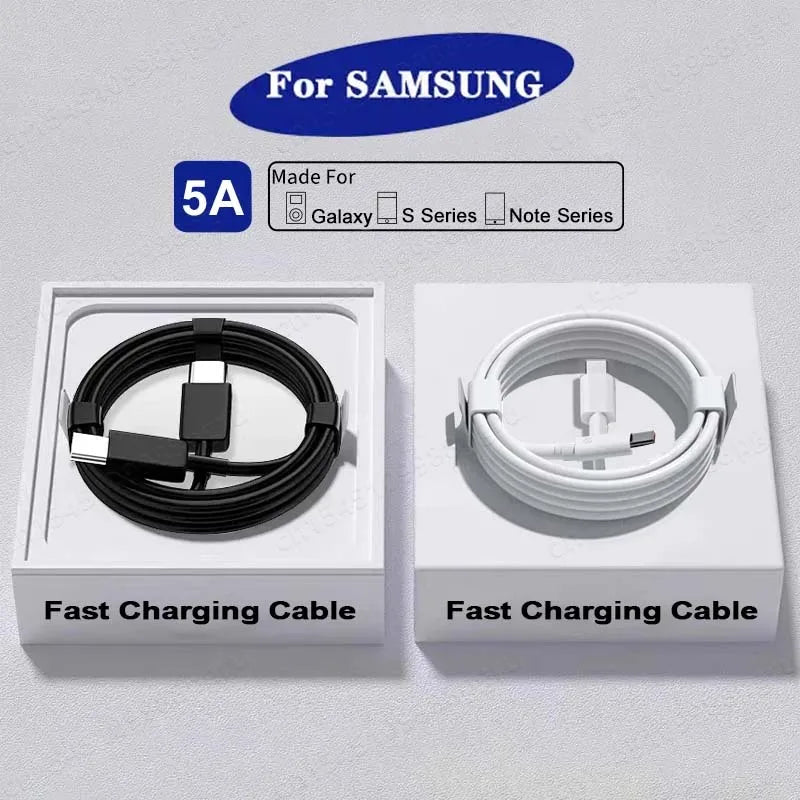 2PCS 45W PD USB-C Cables – Fast Charging & Data for Samsung Galaxy S20/S21/S22/S23 Ultra, Note 10/5G, A53/A54