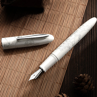 Hongdian N23 Fountain Pen – Rabbit Year Limited Edition, Gold Carving, High-End Writing Pen for Students, Business, and Office Gifts