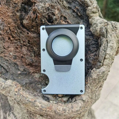 Metal AirTag Wallet Case – Slim Men’s Credit & ID Card Holder, Anti-Lost Protective Luxury Carteira