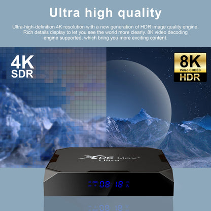 X96 Max Plus Ultra TV Box — Android 11 Amlogic S905X4 4GB RAM 32GB Storage, 8K AV1 WiFi Bluetooth Media Player