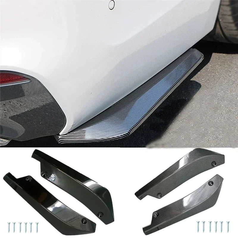 Universal Car Bumper Lip Spoiler - Carbon Fiber Style Splitter, Diffuser & Side Skirt Scratch Protector Extension